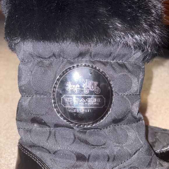 Coach brand all weather insulated boots. Worn only a few times. Solid black. - Picture 4 of 4